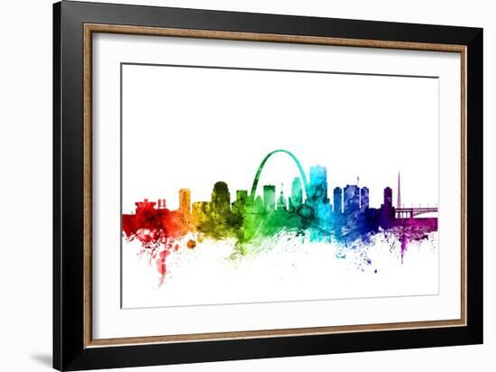 St Louis Missouri Skyline-Michael Tompsett-Framed Art Print