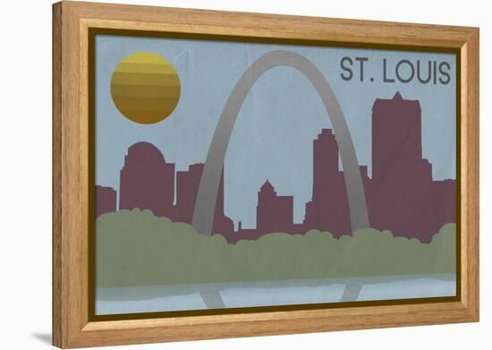 St. Louis, Missouri - Skyline-Lantern Press-Framed Stretched Canvas