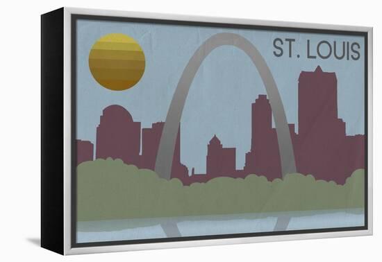 St. Louis, Missouri - Skyline-Lantern Press-Framed Stretched Canvas