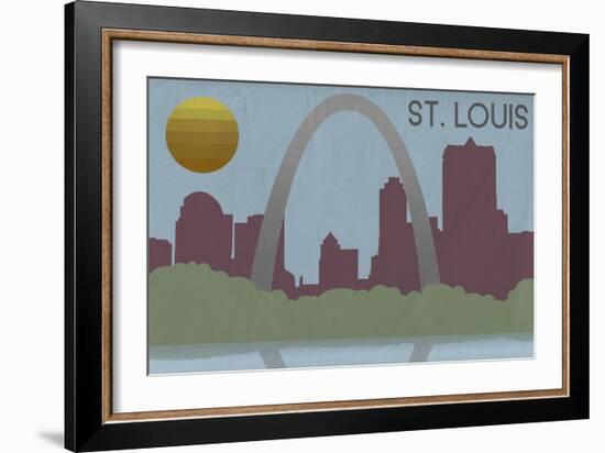 St. Louis, Missouri - Skyline-Lantern Press-Framed Art Print