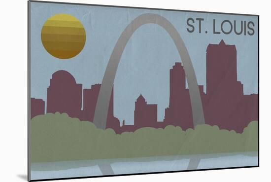 St. Louis, Missouri - Skyline-Lantern Press-Mounted Art Print