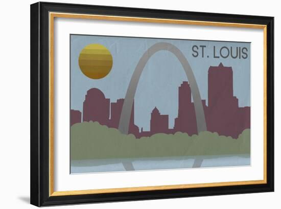 St. Louis, Missouri - Skyline-Lantern Press-Framed Art Print