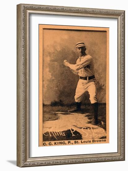 St. Louis, MO, St. Louis Browns, Silver King, Baseball Card-Lantern Press-Framed Art Print