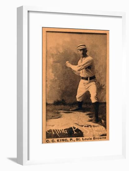 St. Louis, MO, St. Louis Browns, Silver King, Baseball Card-Lantern Press-Framed Art Print