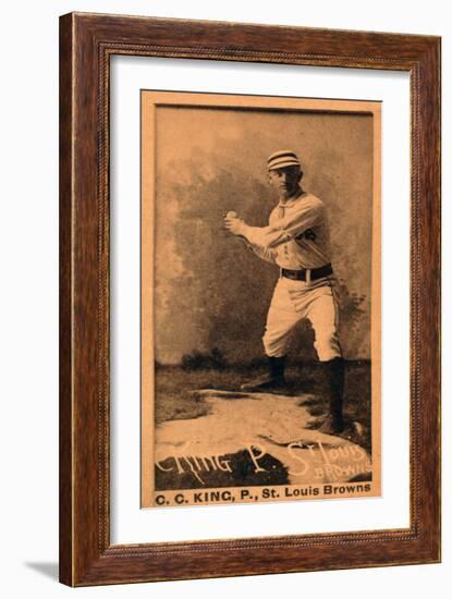 St. Louis, MO, St. Louis Browns, Silver King, Baseball Card-Lantern Press-Framed Art Print