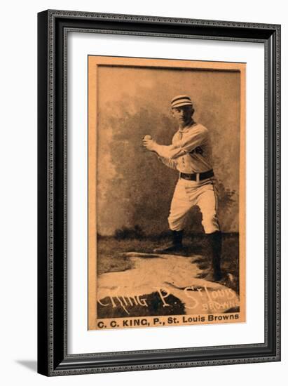 St. Louis, MO, St. Louis Browns, Silver King, Baseball Card-Lantern Press-Framed Art Print