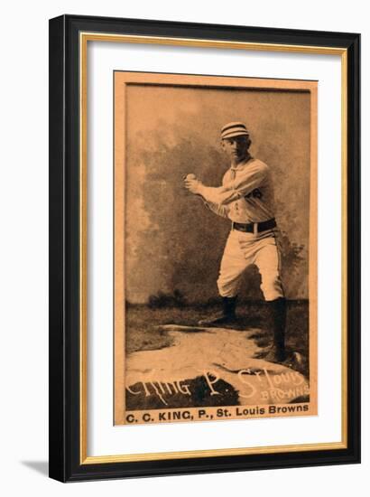 St. Louis, MO, St. Louis Browns, Silver King, Baseball Card-Lantern Press-Framed Art Print