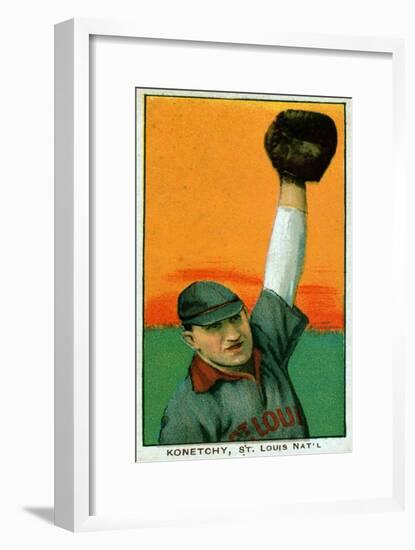 St. Louis, MO, St. Louis Cardinals, Ed Konetchy, Baseball Card-Lantern Press-Framed Art Print