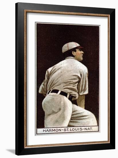 St. Louis, MO, St. Louis Cardinals, Robert Harmon, Baseball Card-Lantern Press-Framed Premium Giclee Print
