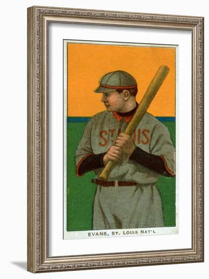 St. Louis, MO, St. Louis Cardinals, Steve Evans, Baseball Card-Lantern Press-Framed Art Print