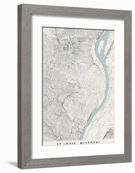 St Louis Topographical Print-null-Framed Art Print