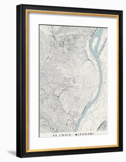 St Louis Topographical Print-null-Framed Art Print