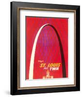 St. Louis, USA - Fly TWA (Trans World Airlines) - The Gateway Arch Monument-David Klein-Framed Giclee Print