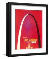 St. Louis, USA - Fly TWA (Trans World Airlines) - The Gateway Arch Monument-David Klein-Framed Giclee Print
