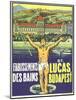 St. Lucas, Budapest Luggage Label-null-Mounted Giclee Print