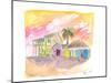 St Lucia Colorful Houses and Sunset-M. Bleichner-Mounted Art Print