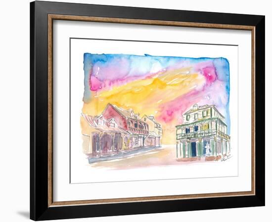 St Lucia Soufriere Street Scene in Golden Sunlight-M. Bleichner-Framed Art Print