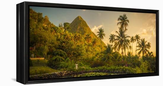 St Lucia, Soufriere, Sugar Beach Resort, Formerly Jalousie Plantation Resort and Gros Piton-Alan Copson-Framed Premier Image Canvas