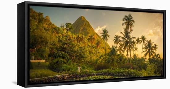 St Lucia, Soufriere, Sugar Beach Resort, Formerly Jalousie Plantation Resort and Gros Piton-Alan Copson-Framed Premier Image Canvas