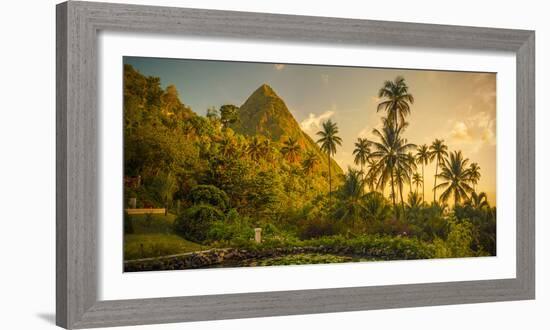 St Lucia, Soufriere, Sugar Beach Resort, Formerly Jalousie Plantation Resort and Gros Piton-Alan Copson-Framed Photographic Print