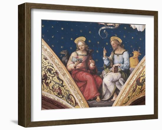 St Luke and St John, Detail from the Eternal Father, with Saints and Evangelists, 1496-1500-Perugino-Framed Giclee Print