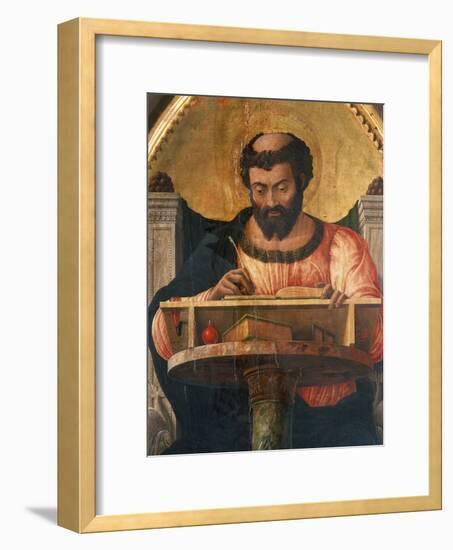 St Luke at His Desk, Detail from Altarpiece of St Luke-Andrea Mantegna-Framed Giclee Print