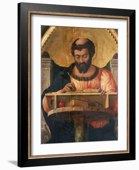 St Luke at His Desk, Detail from Altarpiece of St Luke-Andrea Mantegna-Framed Giclee Print
