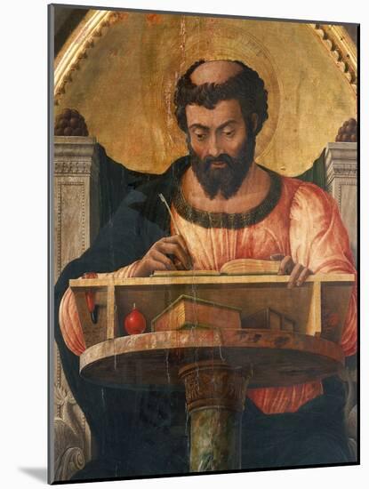 St Luke at His Desk, Detail from Altarpiece of St Luke-Andrea Mantegna-Mounted Giclee Print