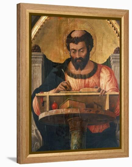 St Luke at His Desk, Detail from Altarpiece of St Luke-Andrea Mantegna-Framed Premier Image Canvas