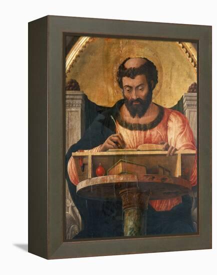 St Luke at His Desk, Detail from Altarpiece of St Luke-Andrea Mantegna-Framed Premier Image Canvas