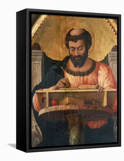 St Luke at His Desk, Detail from Altarpiece of St Luke-Andrea Mantegna-Framed Premier Image Canvas