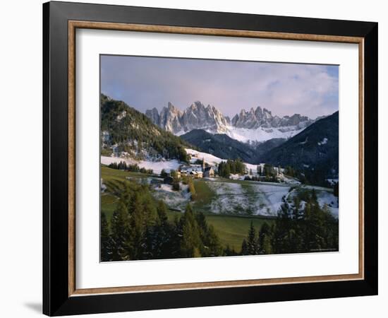 St. Magdalena and Geisslerspitzen, 3060M, Val De Funes, South Tirol (Tyrol), Italy-Hans Peter Merten-Framed Photographic Print