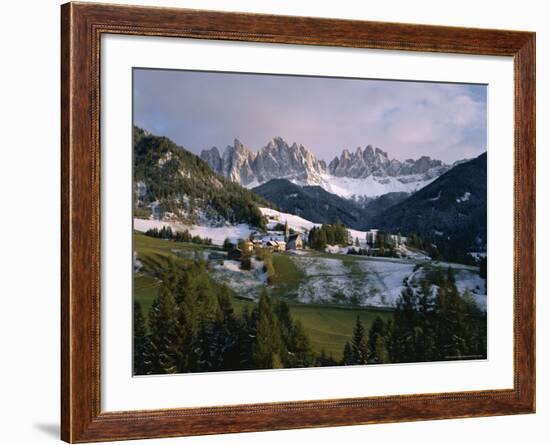 St. Magdalena and Geisslerspitzen, 3060M, Val De Funes, South Tirol (Tyrol), Italy-Hans Peter Merten-Framed Photographic Print