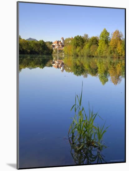 St. Mang Monastery and Basilica Reflected in the River Lech, Fussen, Bavaria (Bayern), Germany-Gary Cook-Mounted Photographic Print