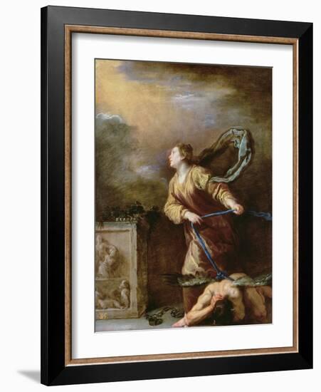 St. Margaret of Cortona Vanquishing the Devil-Domenico Fetti-Framed Giclee Print