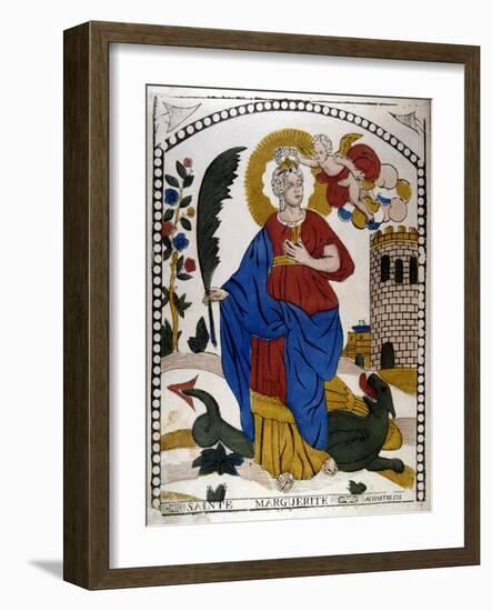 St Margaret or Marina of Antioch, Early 4th Century Virgin Christian Martyr, 19th Century-null-Framed Giclee Print