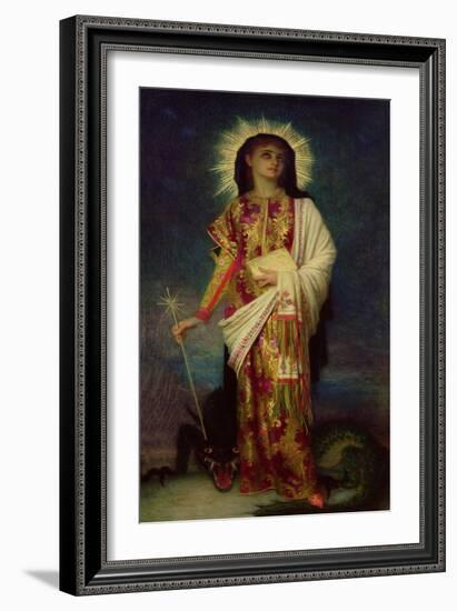 St. Margaret Slaying the Dragon-Ernest Antoine Hebert-Framed Giclee Print