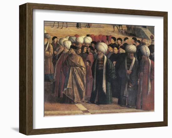 St Mark Preaching in Alexandria, Egypt-Gentile Bellini-Framed Giclee Print