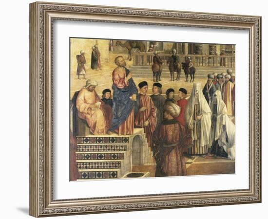 St Mark Preaching in Alexandria, Egypt-Gentile Bellini-Framed Giclee Print