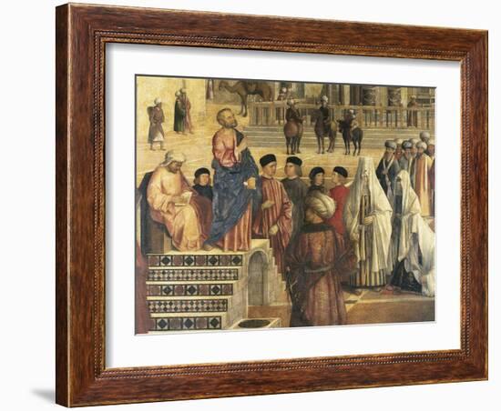 St Mark Preaching in Alexandria, Egypt-Gentile Bellini-Framed Giclee Print