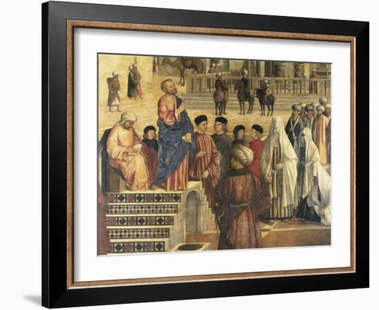 St Mark Preaching in Alexandria, Egypt-Gentile Bellini-Framed Giclee Print