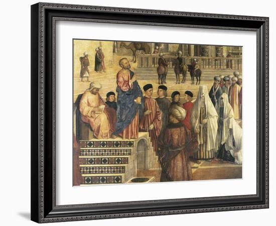 St Mark Preaching in Alexandria, Egypt-Gentile Bellini-Framed Giclee Print