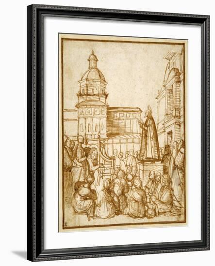 St. Mark Preaching in the Piazza-Lattanzio da Rimini-Framed Giclee Print