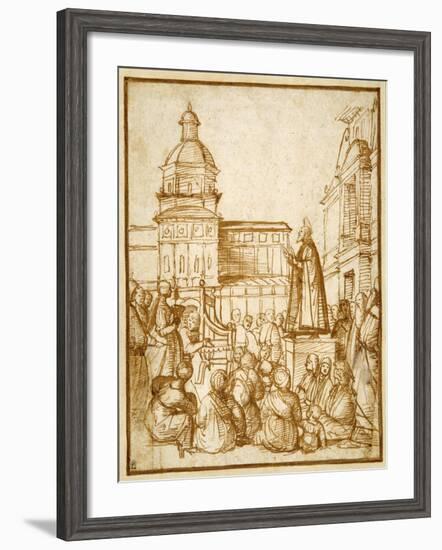 St. Mark Preaching in the Piazza-Lattanzio da Rimini-Framed Giclee Print