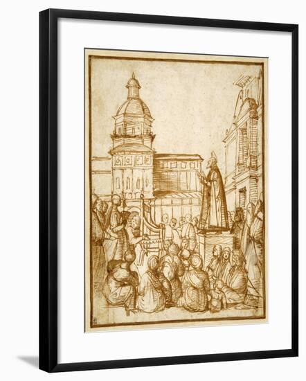 St. Mark Preaching in the Piazza-Lattanzio da Rimini-Framed Giclee Print