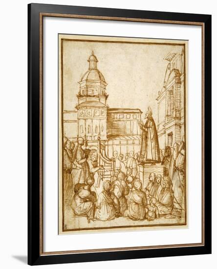 St. Mark Preaching in the Piazza-Lattanzio da Rimini-Framed Giclee Print