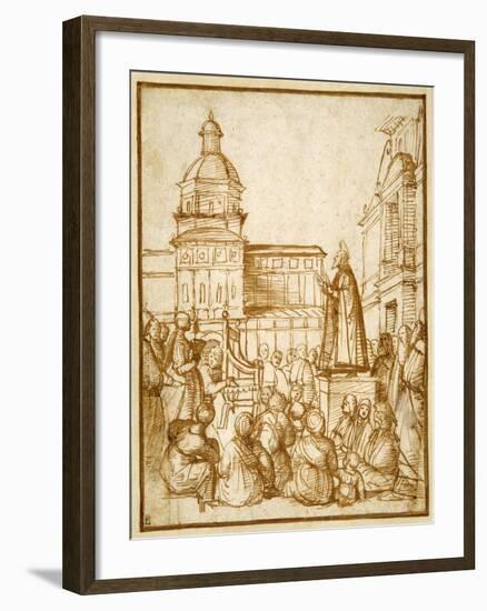 St. Mark Preaching in the Piazza-Lattanzio da Rimini-Framed Giclee Print