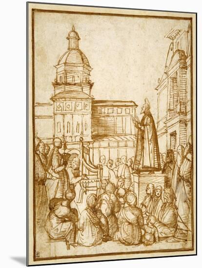 St. Mark Preaching in the Piazza-Lattanzio da Rimini-Mounted Giclee Print