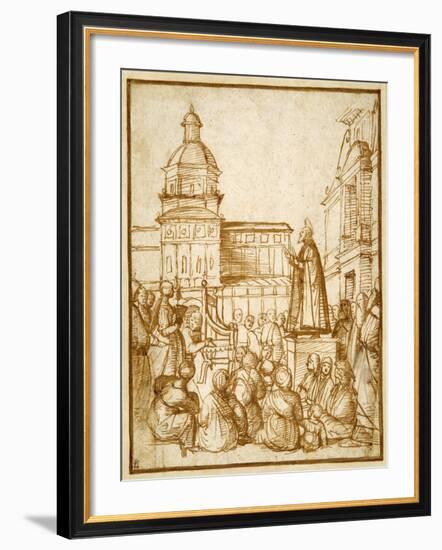 St. Mark Preaching in the Piazza-Lattanzio da Rimini-Framed Giclee Print