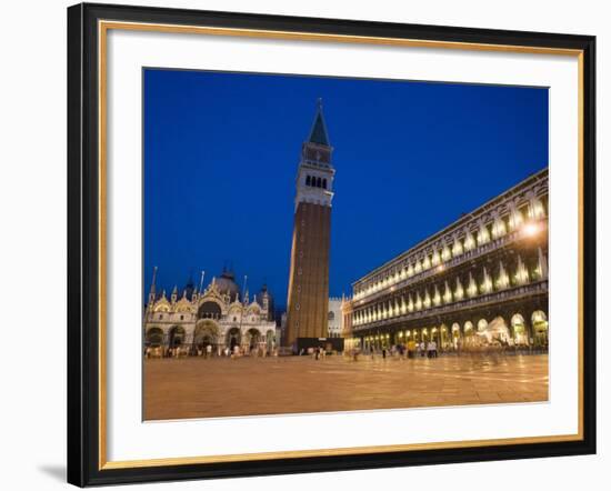 St. Mark's Cathedral and Campanile in Early Evening, St. Mark's Square, Venice, Veneto, Italy-Martin Child-Framed Photographic Print